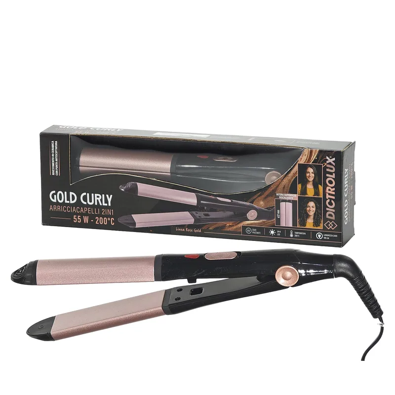 Ψαλίδι Μαλλιών Χρυσό Curly 2in1 Κεραμικό 55W Φ32mm