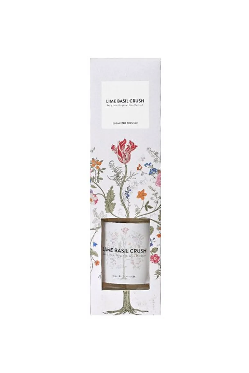 Αρωματικο Χωρου Με Στικ Και Αρωμα Lime Basil Crush 5.5x5.5x20cm Λευκό Kaeming
