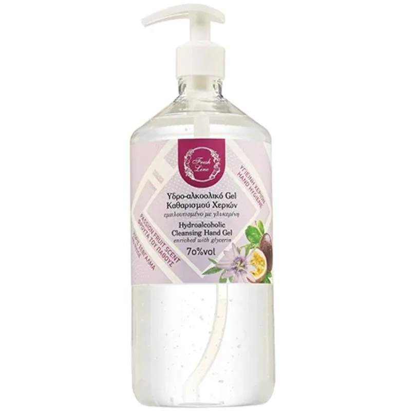Fresh Line Hydroalcoholic Cleansing Hand Gel Υδρο-αλκοολικό Τζελ Καθαρισμού Χεριών Εμπλουτισμένο με Γλυκερίνη με Άρωμα Φρούτα του Δάσους 1L