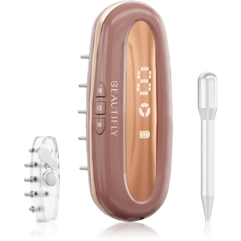 Beautifly LaserBoost Pro συσκευή μασάζ για ενεργοποίηση της ανάπτυξης των μαλλιών με οπίσθιο φωτισμό LED Rose Χρυσό 1 τμχ