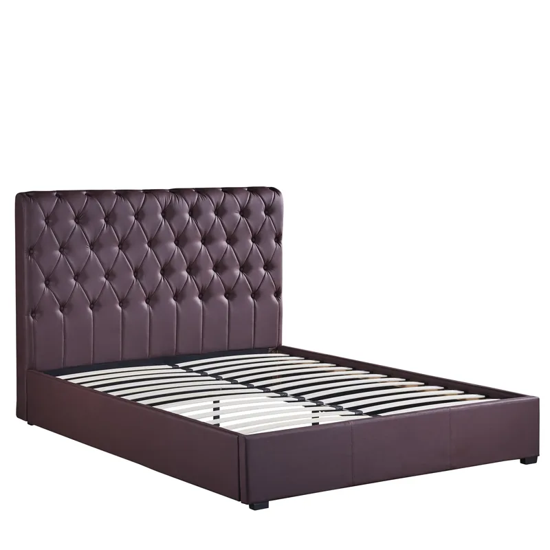 Κρεβάτι ArteLibre ARABIS Καφέ PU 220x160.5x120cm (Στρώμα 150x200cm)