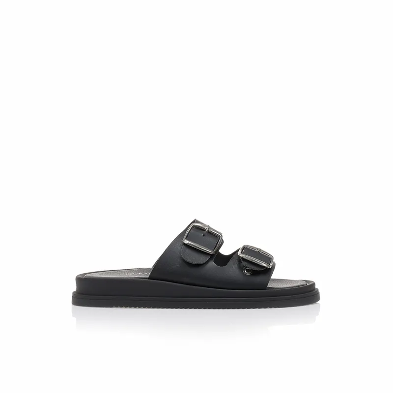 Flatforms μαύρα χειροποίητα δερματίνη με ρυθμιζόμενη φάσα ΜΑΥΡΟ