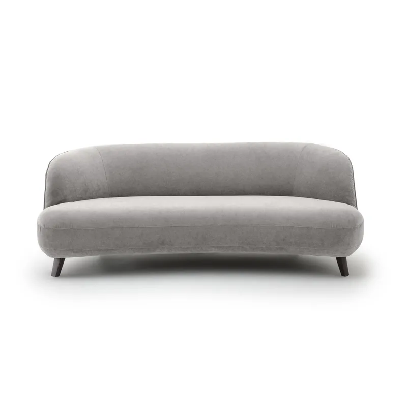 Καναπές από βελούδο stonewashed Rosebury Μ99xΠ200xΥ75cm
