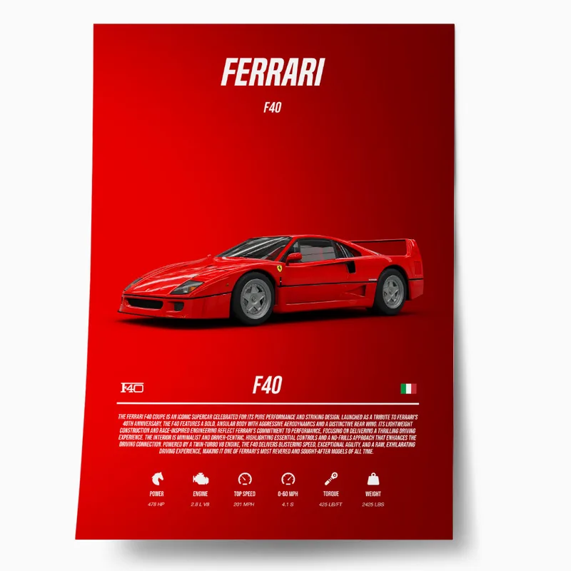 Πόστερ FERRARI F40 IMPERIAL