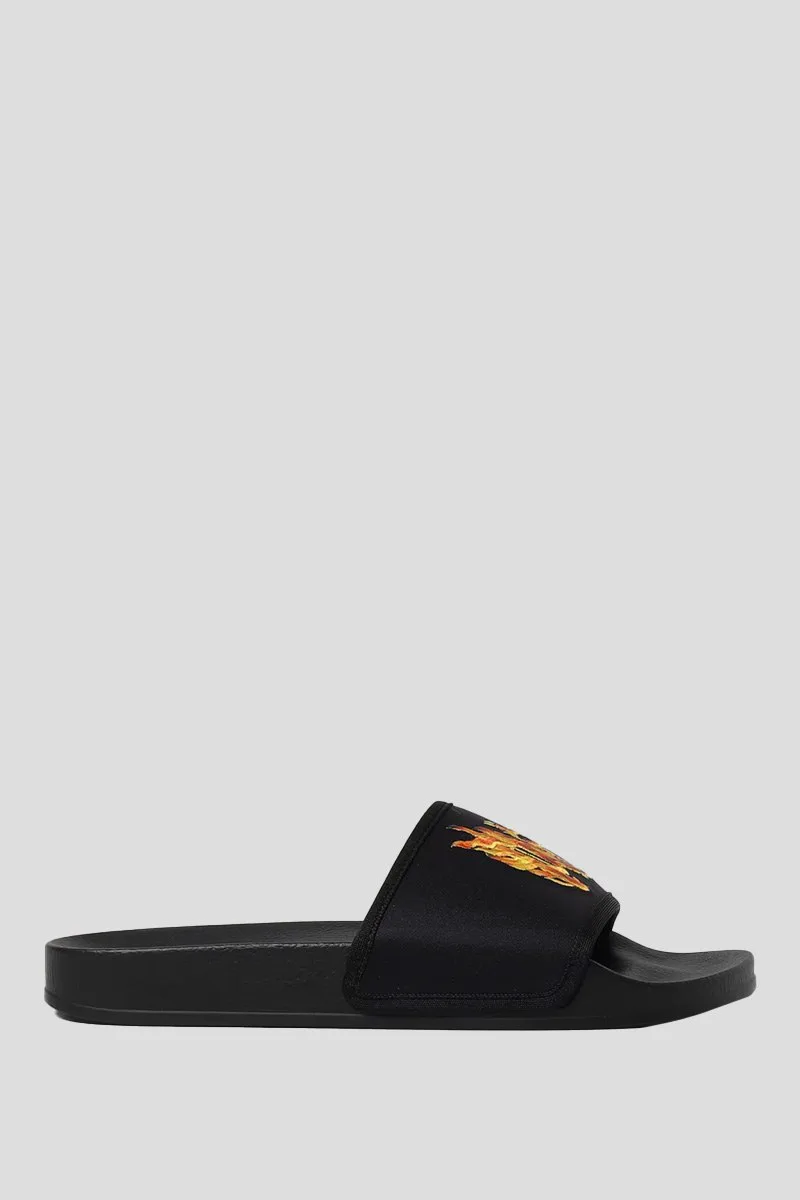 PALM ANGELS Ανδρικό Μαύρο Monogram Pool Slider