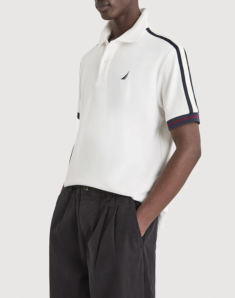 NAUTICA ΜΠΛΟΥΖΑ ΠΟΛΟ ΚΜ Thames Polo Shirt 3NCN1V04021-904 OffWhite