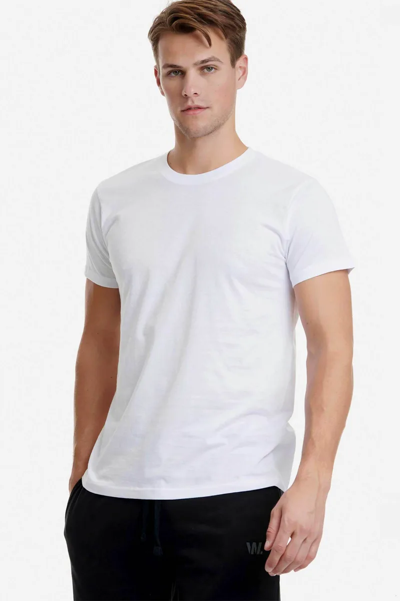 Walk ανδρική βαμβακερή φανέλα μονόχρωμη - W1915 Λευκό
