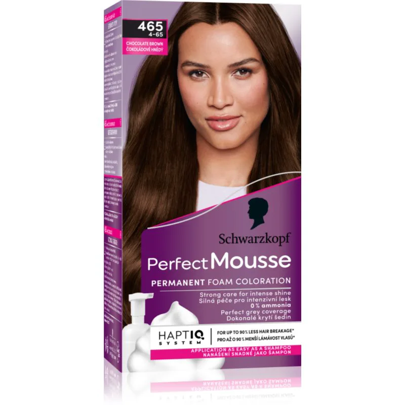 Schwarzkopf Perfect Mousse μόνιμη βαφή μαλλιών απόχρωση 465 Chocolate brown 1 τμχ