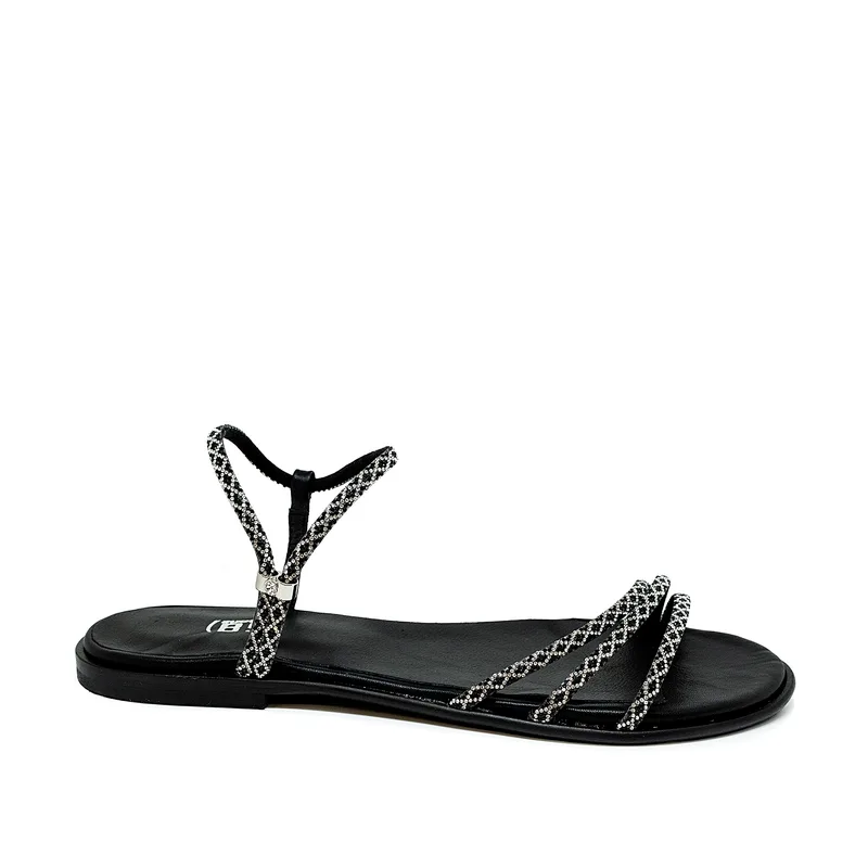 Bigshoes GA0120-01 Δερμάτινο Σανδάλι Μαύρο