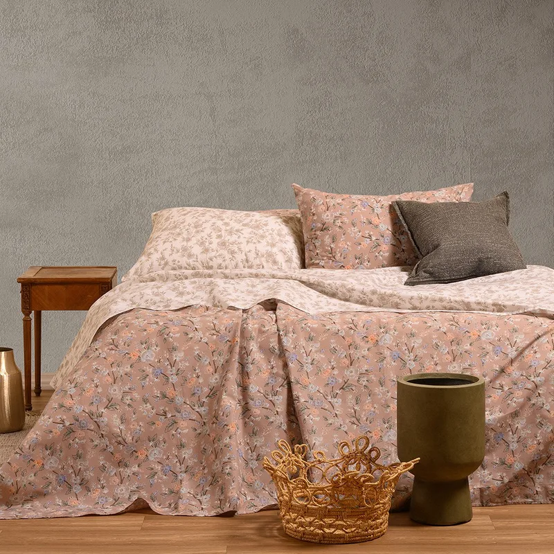 Σετ Σεντόνια Βαμβακερά King Size 260x270εκ. Amy Μπεζ Ultra Line Melinen 20003442 (Ύφασμα: Βαμβάκι 100%, Τύπος κατωσέντονου: Χωρίς Λάστιχο, Χρώμα: Μπεζ, Μέγεθος: King Size) - MELINEN - 20003442