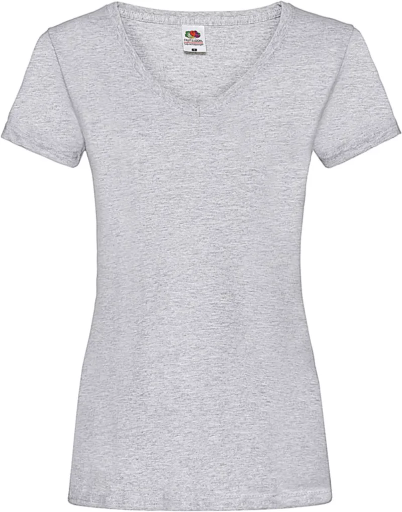 Γυναικείο T-shirt V-Neck 61-398-0 Fruit of the Loom Heather Grey