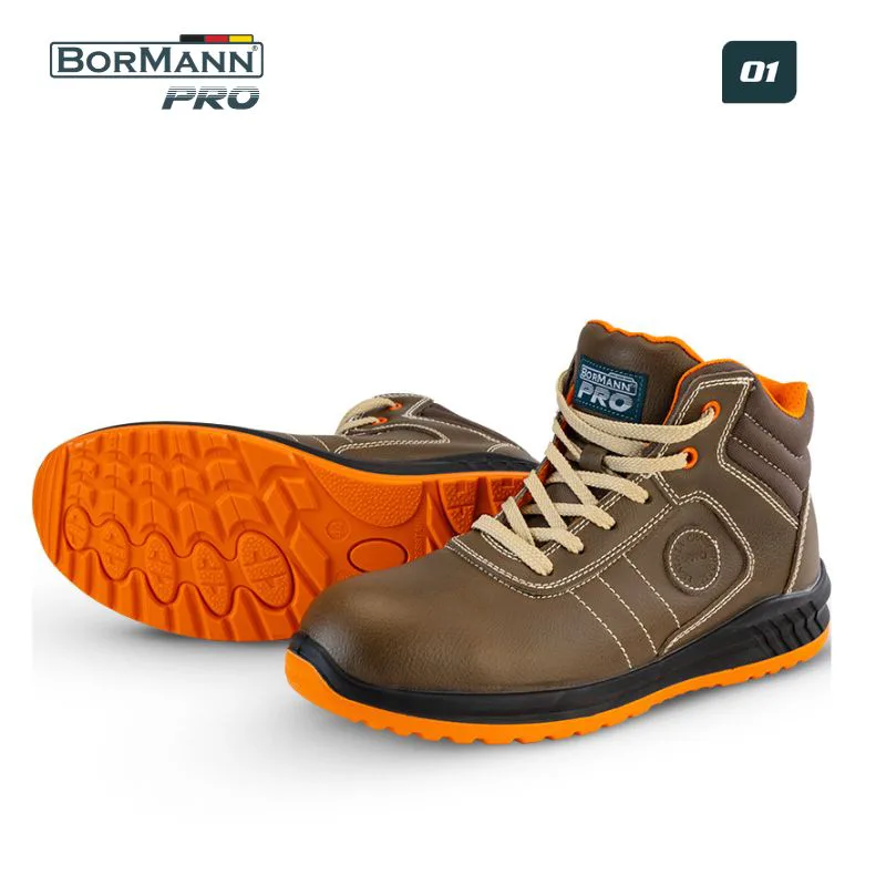 BORMANN Pro BPP8155 Μποτάκι Εργασίας O1, Δέρμα Nubuck, Dover No.45 046363