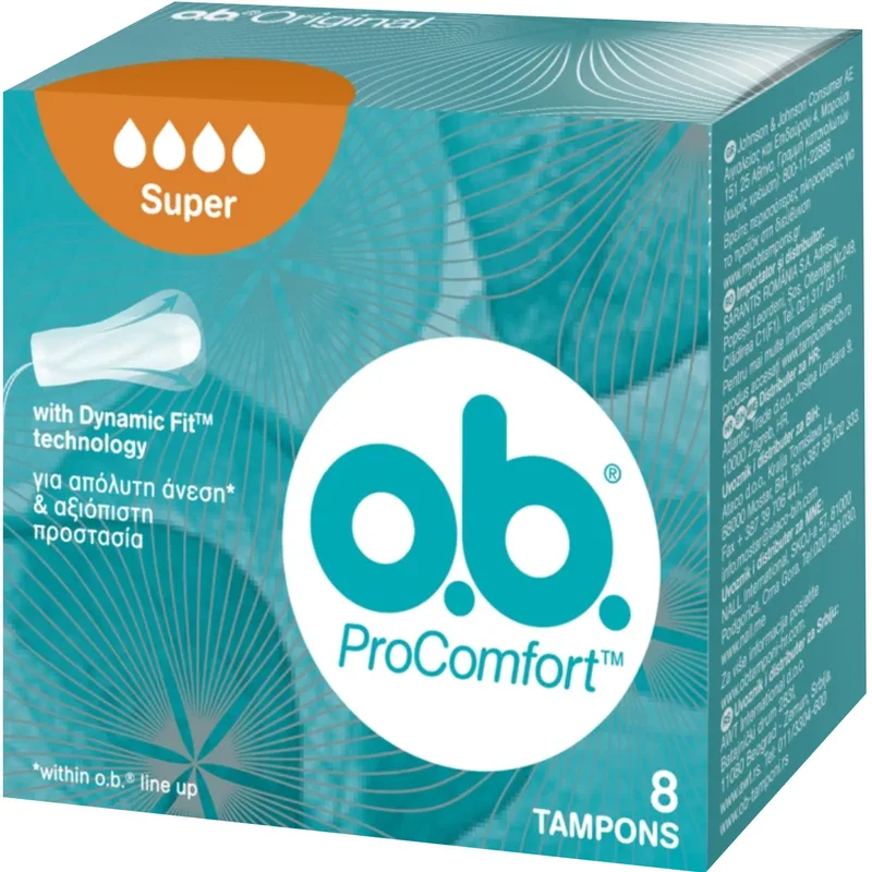 O.b. ProComfort Super Tampon Ταμπόν Ιδανικά για Ημέρες με Μεγάλη Ροή 8 Τεμάχια