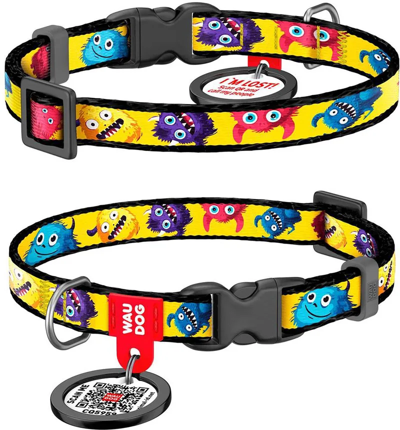 ΠΕΡΙΛΑΙΜΙΟ WAUDOG FURRY MONSTERS PLASTIC FASTEX S (15MM / 25-35CM)