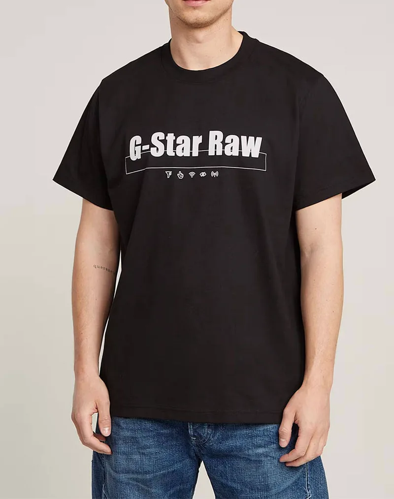 G-STAR Symbols print loose r t D25970-C336-6484 Black