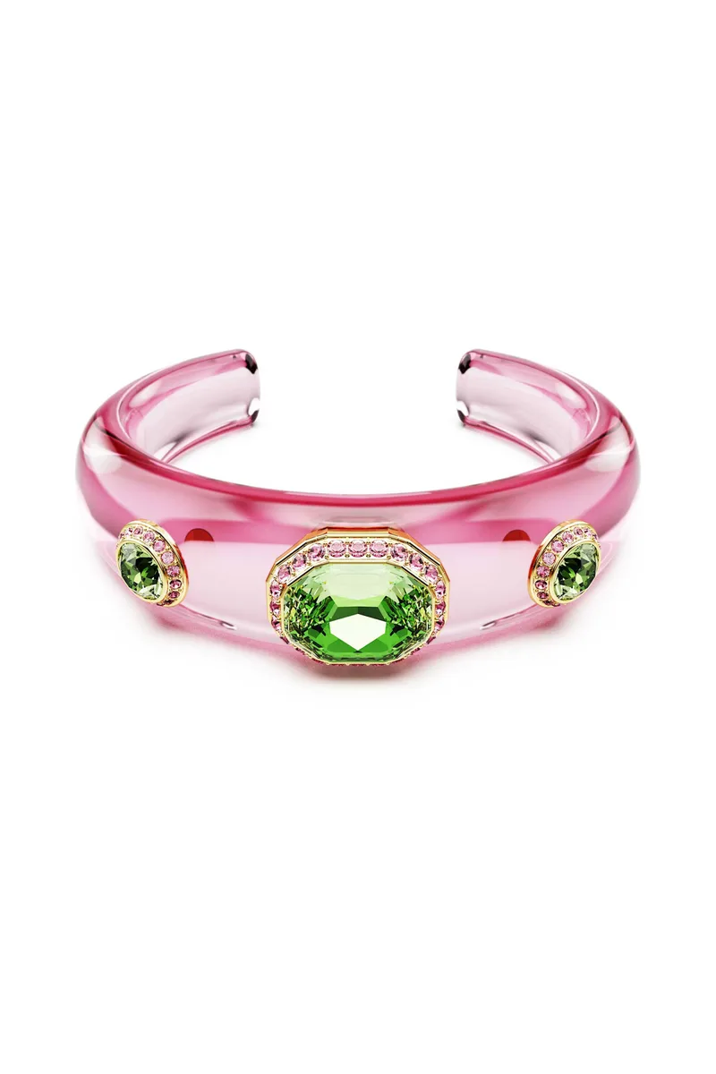 Swarovski γυναικεία χειροπέδα μείξη κοπών, πολύχρωμο, επιμετάλλωση σε χρυσαφί τόνο "Dulcis" - 5714382