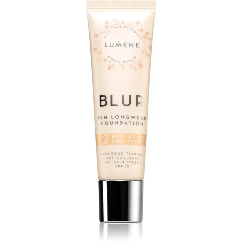 Lumene Blur 16h Longwear μακράς διαρκείας μεικ απ SPF 15 απόχρωση 2 Soft Honey (Cool) 30 ml