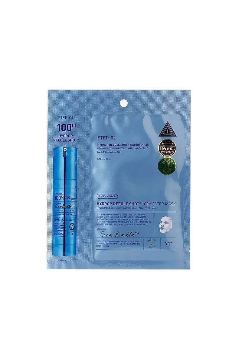 VT Hydrop Reedle Shot 100 2-Step Mask - Μάσκα Με Υαλουρονικό Και Τεχνολογία Microneedle 1,5 + 27 gr - 8803463007607
