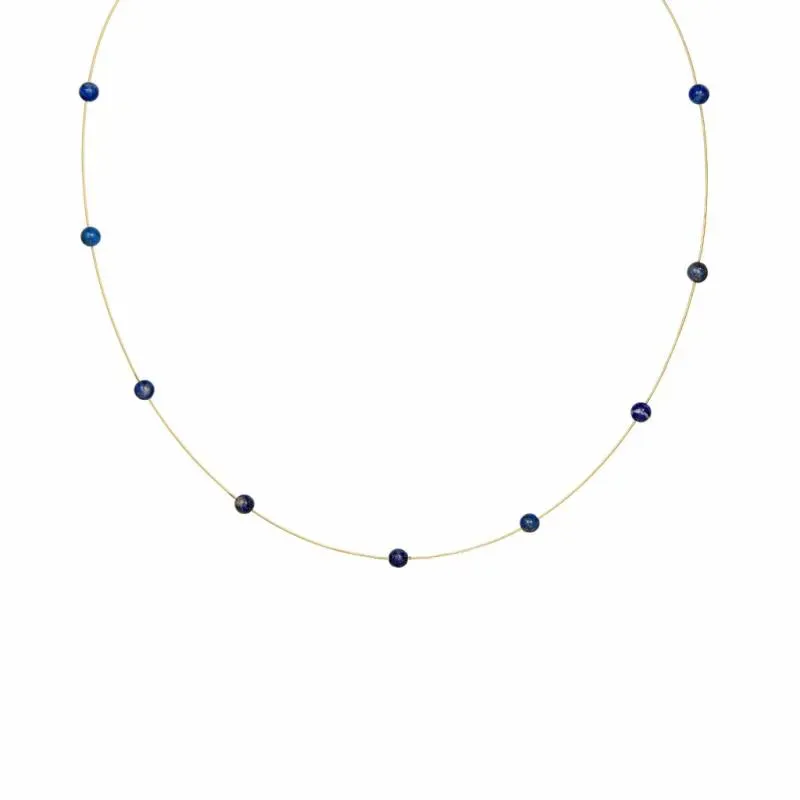Γυναικείο κολιέ Κ14 με Lapis Lazuli 049064 049064 Χρυσός 14 Καράτια