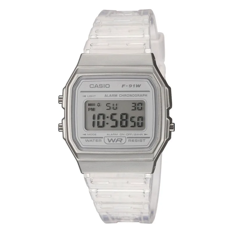 CASIO Collection Chronograph White Rubber Strap F-91WS-7EF