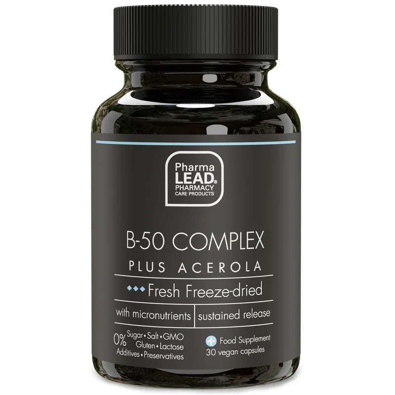 Pharmalead Black Range B-50 Complex Plus Acerola Συμπλήρωμα Διατροφής με Ενισχυμένη Σύνθεση για Πνευματική & Σωματική Απόδοση 30veg.caps