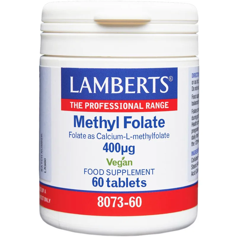 Lamberts Methyl Folate 400μg Συμπλήρωμα Διατροφής Φολικού Οξέος, Μεταβολικά Ενεργής Μορφής για την Σωστή Ανάπτυξη των Ιστών Κατά τη Διάρκεια της Εγκυμοσύνης, Ενεργειακό Μεταβολισμό & Ισορροπία της Ομοκυστεΐνης 60tabs