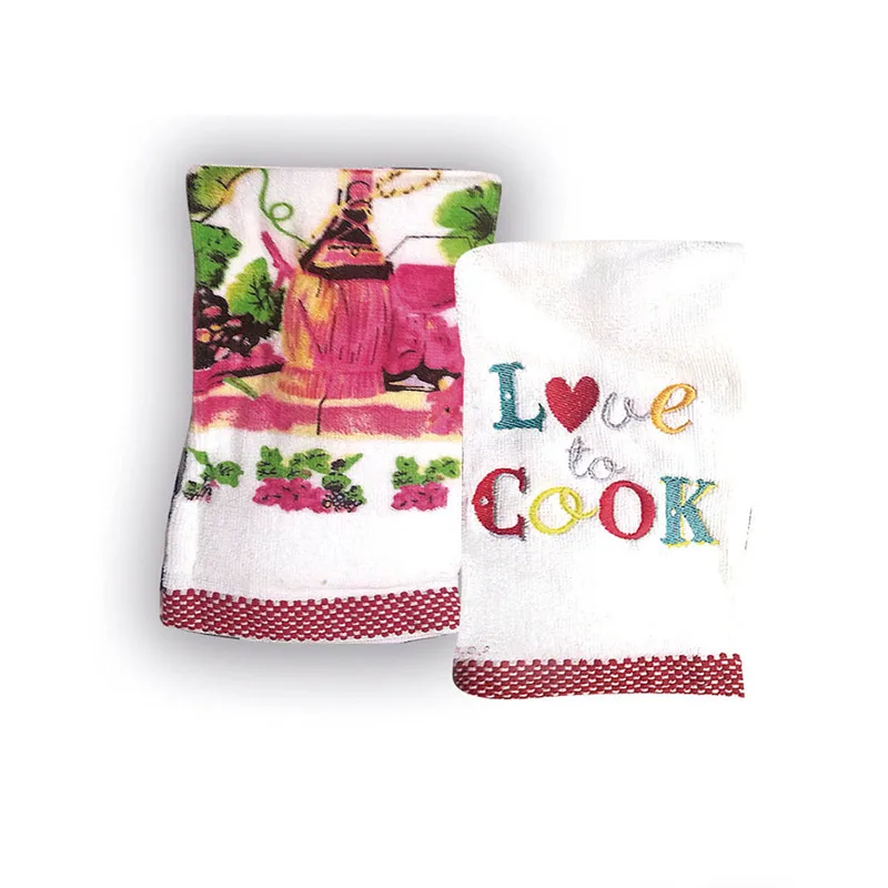 Πετσέτες Κουζίνας Βελουτέ (Σετ 2 Τμχ) 45X65 Rythmos Love To Cook (45x65)