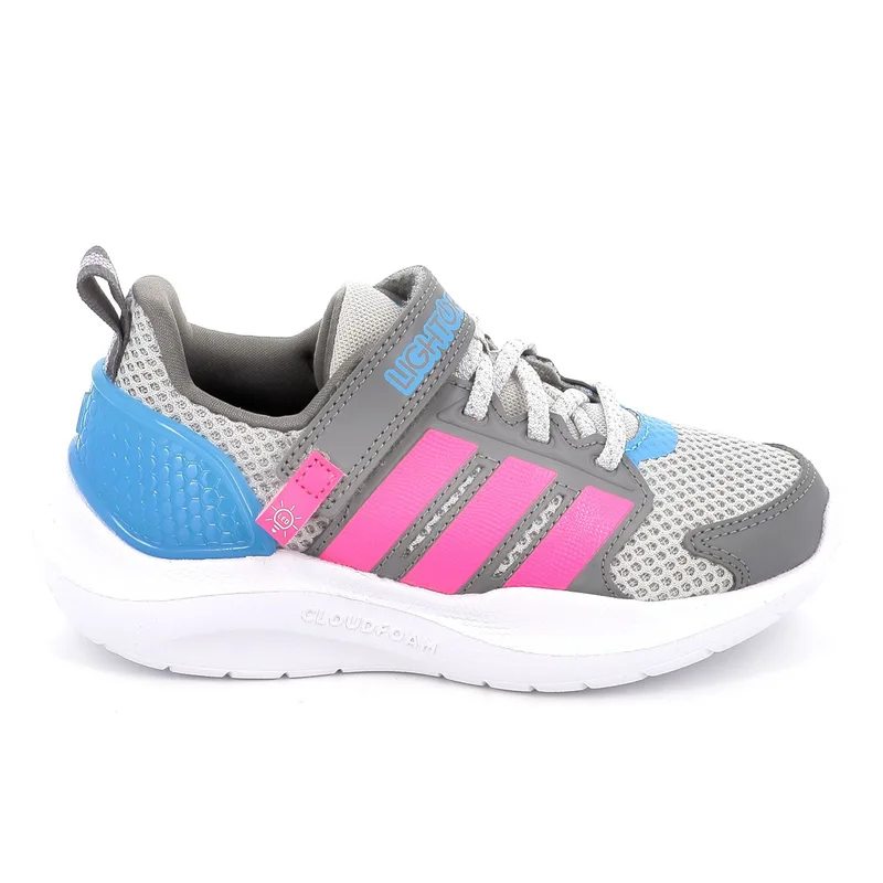 Παιδικό Αθλητικό Παπούτσι για Κορίτσι Adidas Lightorama Rnr El C με On-Off Φωτάκια Χρώματος Γκρι HQ9253