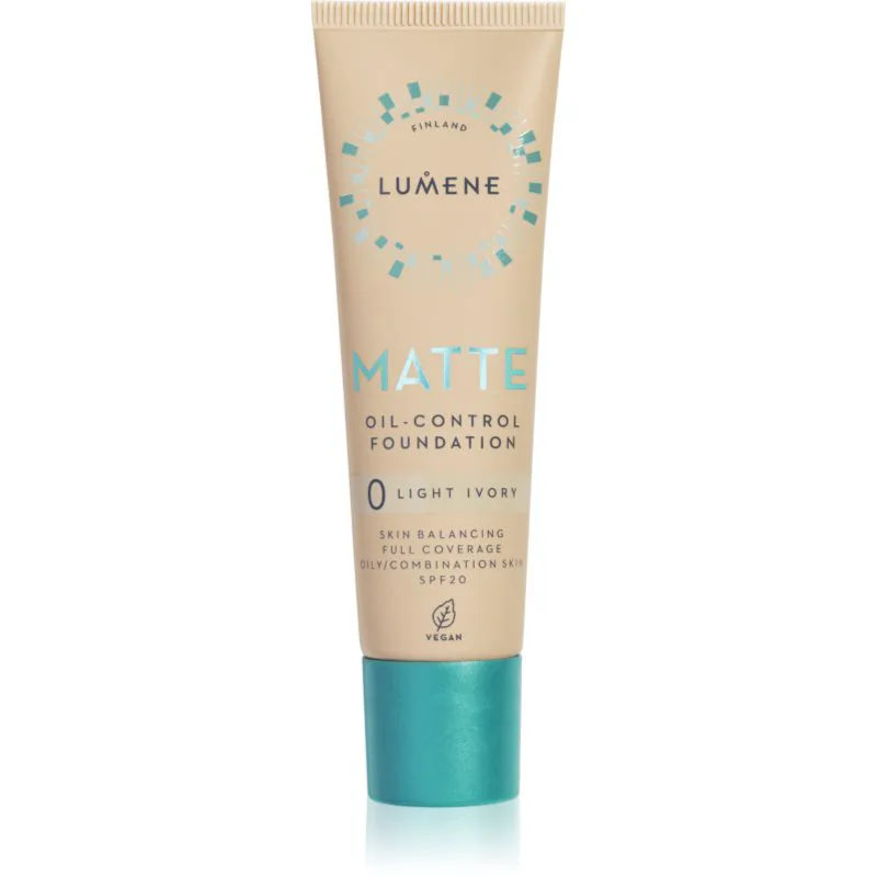 Lumene Matte Oil-Control ματ μεικ απ SPF 20 απόχρωση 0 Light Ivory 30 ml