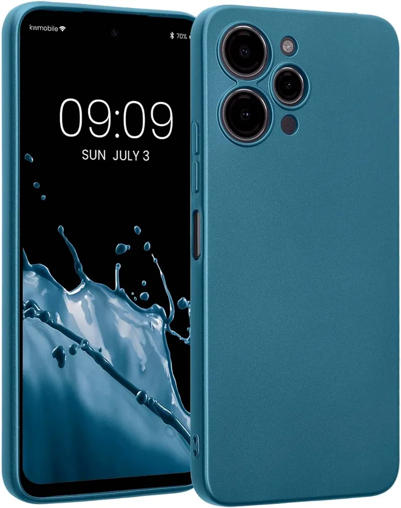 KWmobile Θήκη Σιλικόνης Xiaomi Redmi 12 με Πλαίσιο Κάμερας - Metallic Caribbean Blue (61880.251)