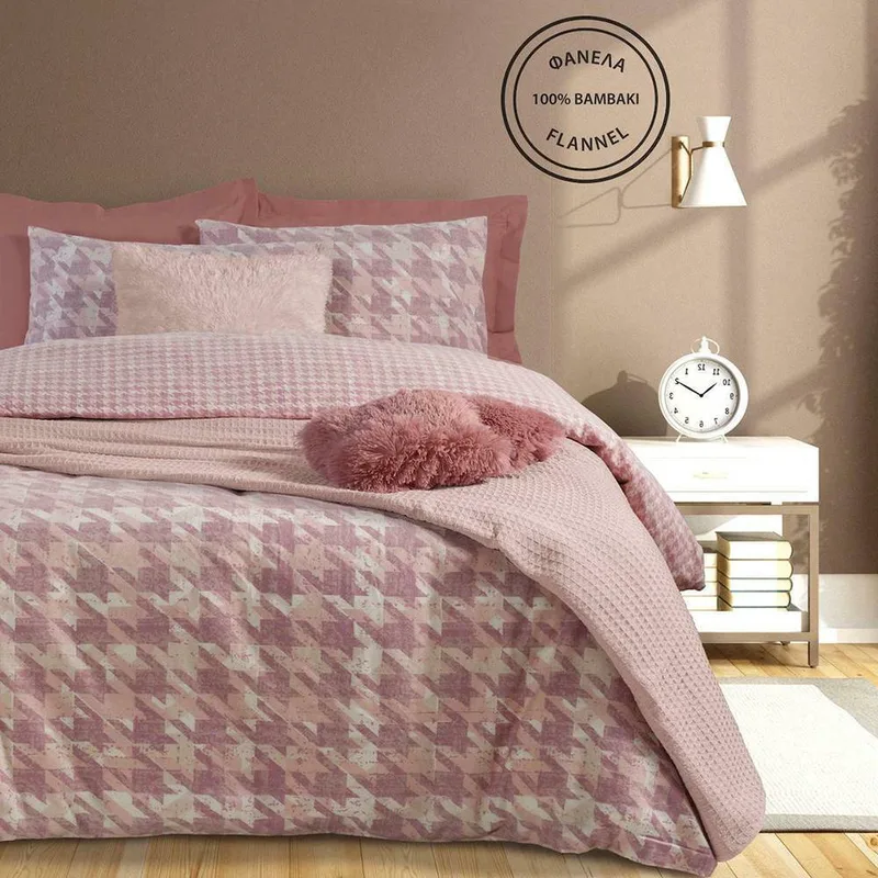 ΣΕΝΤΟΝΙΑ ΜΟΝΑ DAS HOME HAPPY FLANNEL 9524 ΡΟΖ 170X260CM