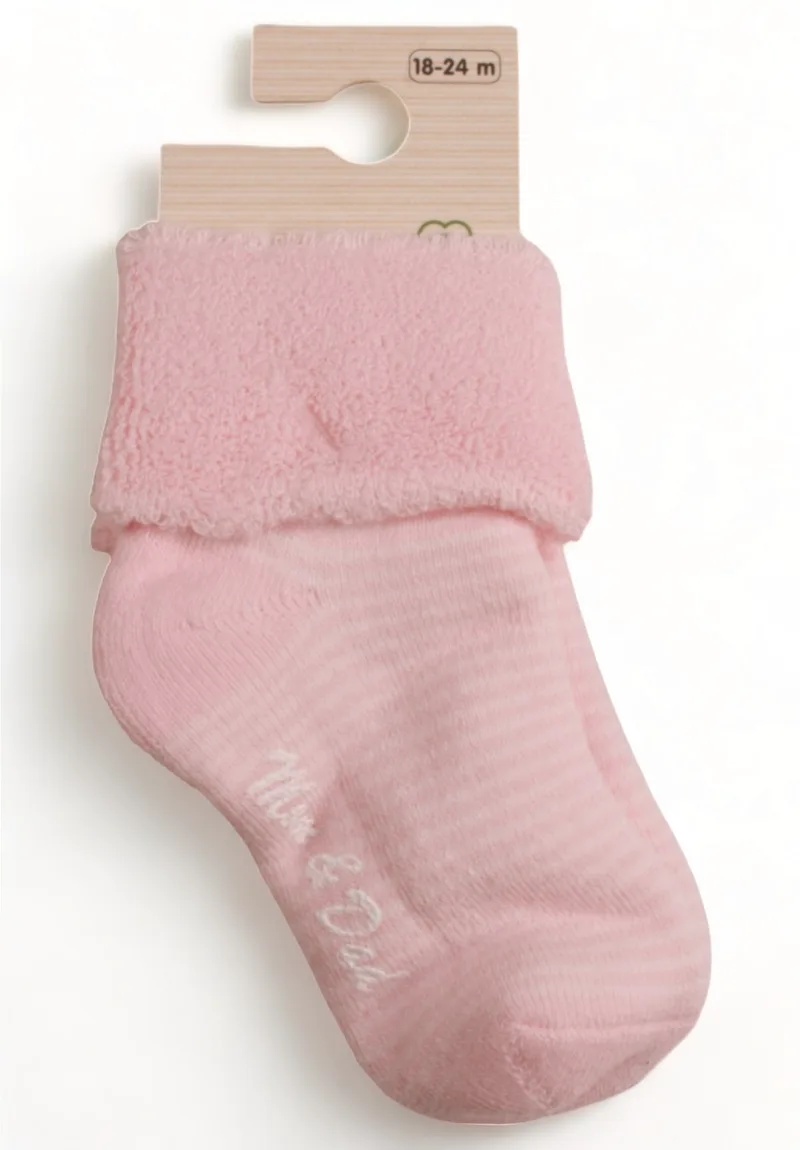 Καλτσάκια bebe πετσετε Biorganic Mom&Dad Warm BRG68354-Ροζ