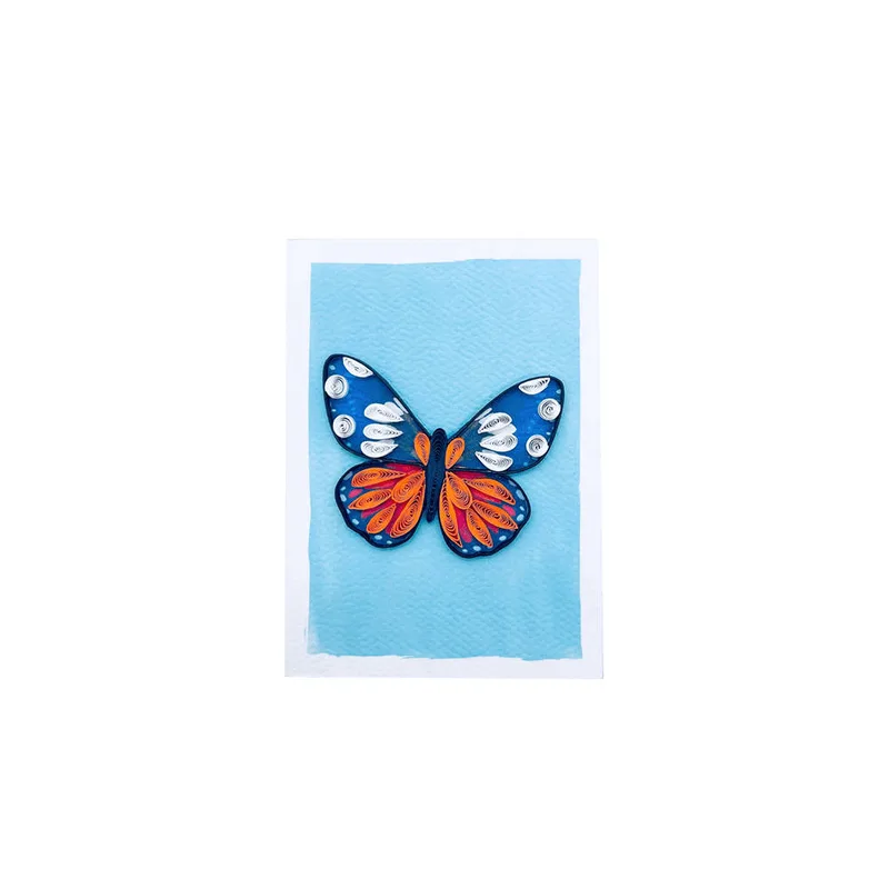 Ευχετήρια Ανάγλυφη Κάρτα Filigrana Origamo Mini 10x7.8cm Πεταλούδα MN005