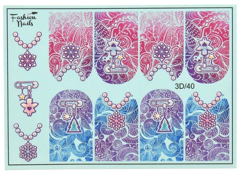 ΑΥΤΟΚΟΛΛΗΤΑ ΝΕΡΟΥ OEM FASHION NAILS 3D SLIDER 40