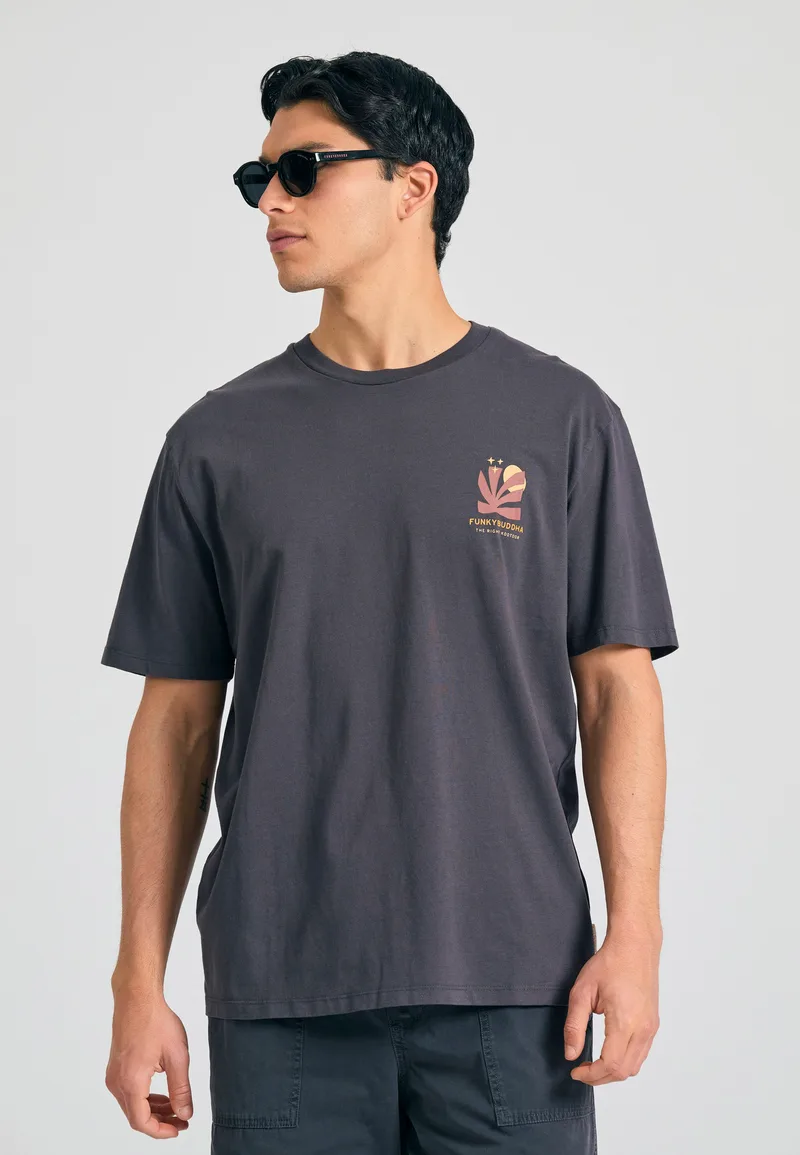Relaxed t-shirt από οργανικό βαμβάκι με abstract τύπωμα