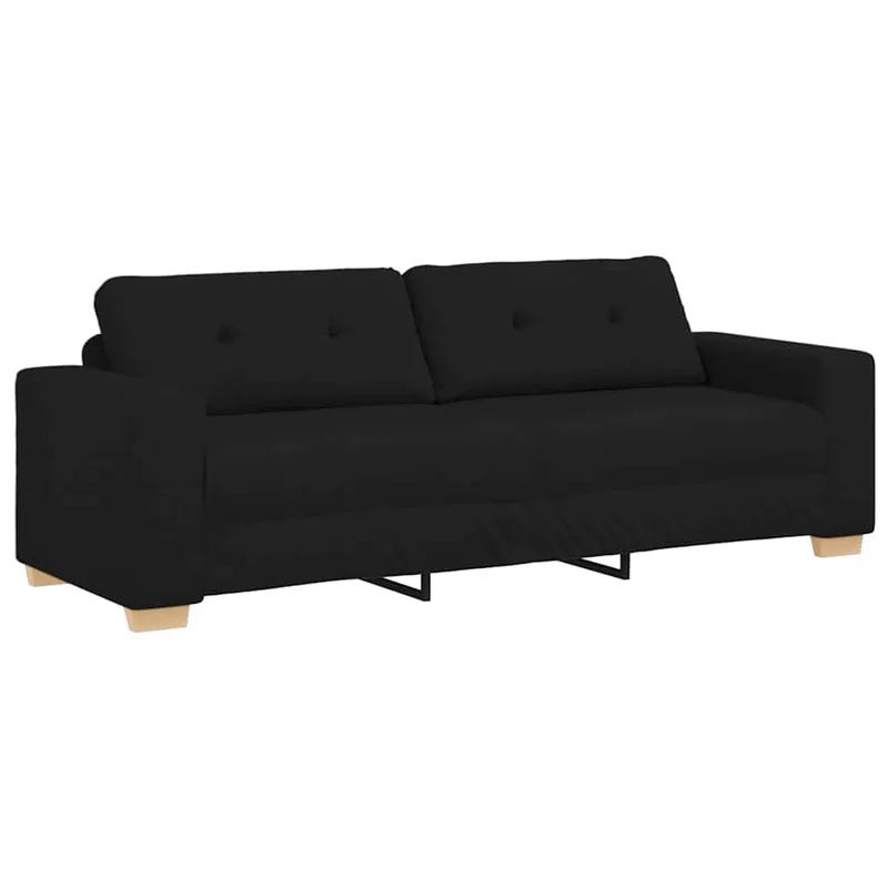 vidaXL Τριθέσιος Καναπές Μαύρος 220x78x80 εκ. Ύφασμα