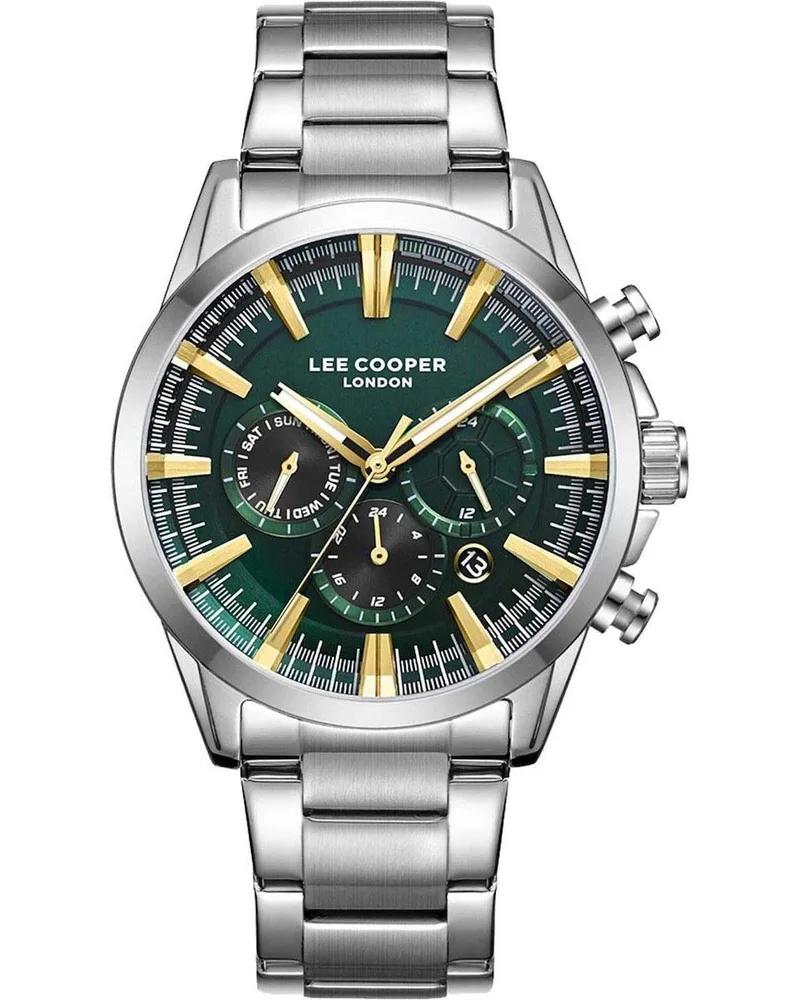 LEE COOPER Dual Time Men's - LC08305.370, Silver case with Metal Bracelet