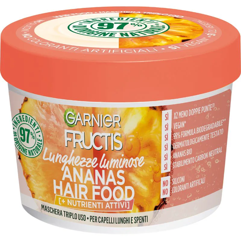 Garnier Fructis Pineapple Hair Food αναζωογονητική μάσκα για μακριά μαλλιά 390 ml