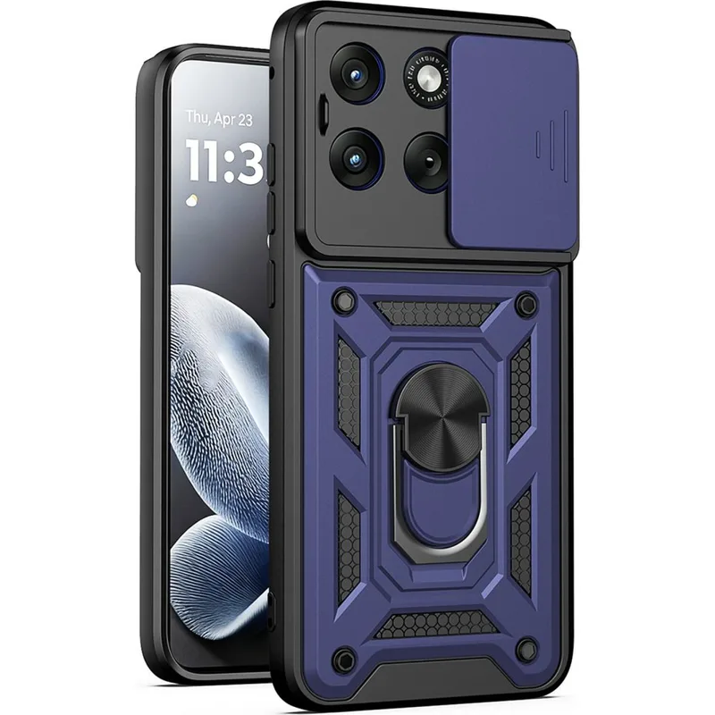 Θήκη Motorola Edge 70 Fusion Techsuit CamShield Ανθεκτική με Κάλυμμα για την Κάμερα & Μεταλλικό Ring Holder - Blue (5949419363182)