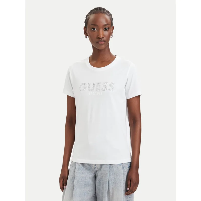 Guess T-Shirt W6GI15 K3035 Λευκό Regular Fit