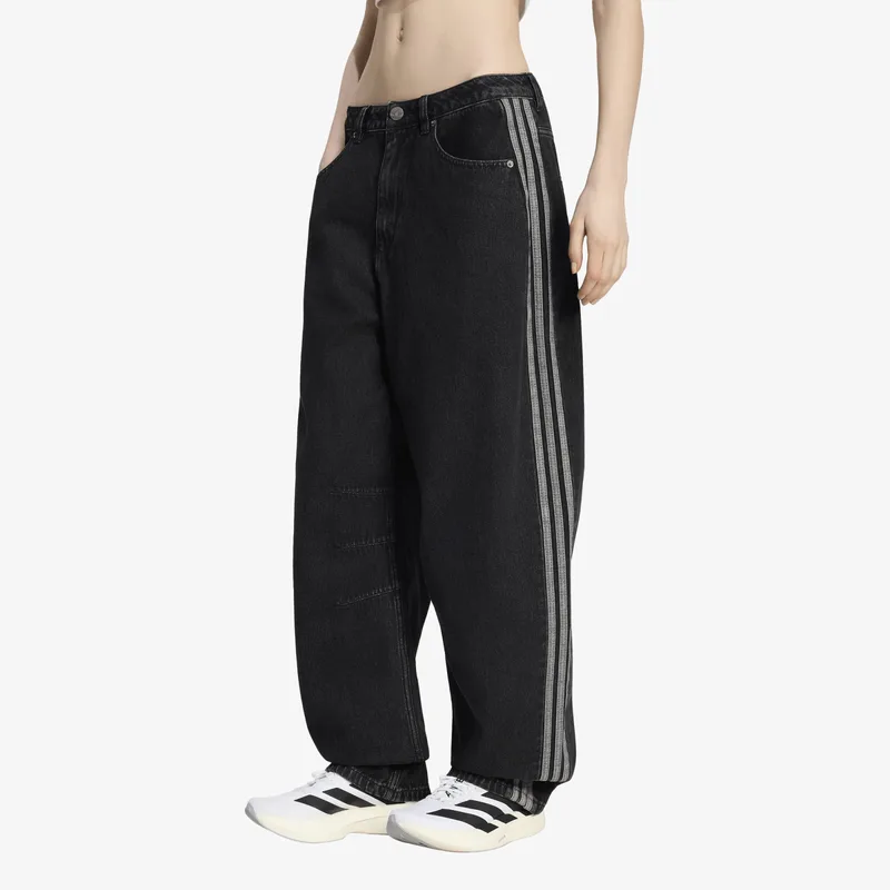 Τζιν adidas High Rise Barrel Leg Denim Pant True Black Denim 30/30