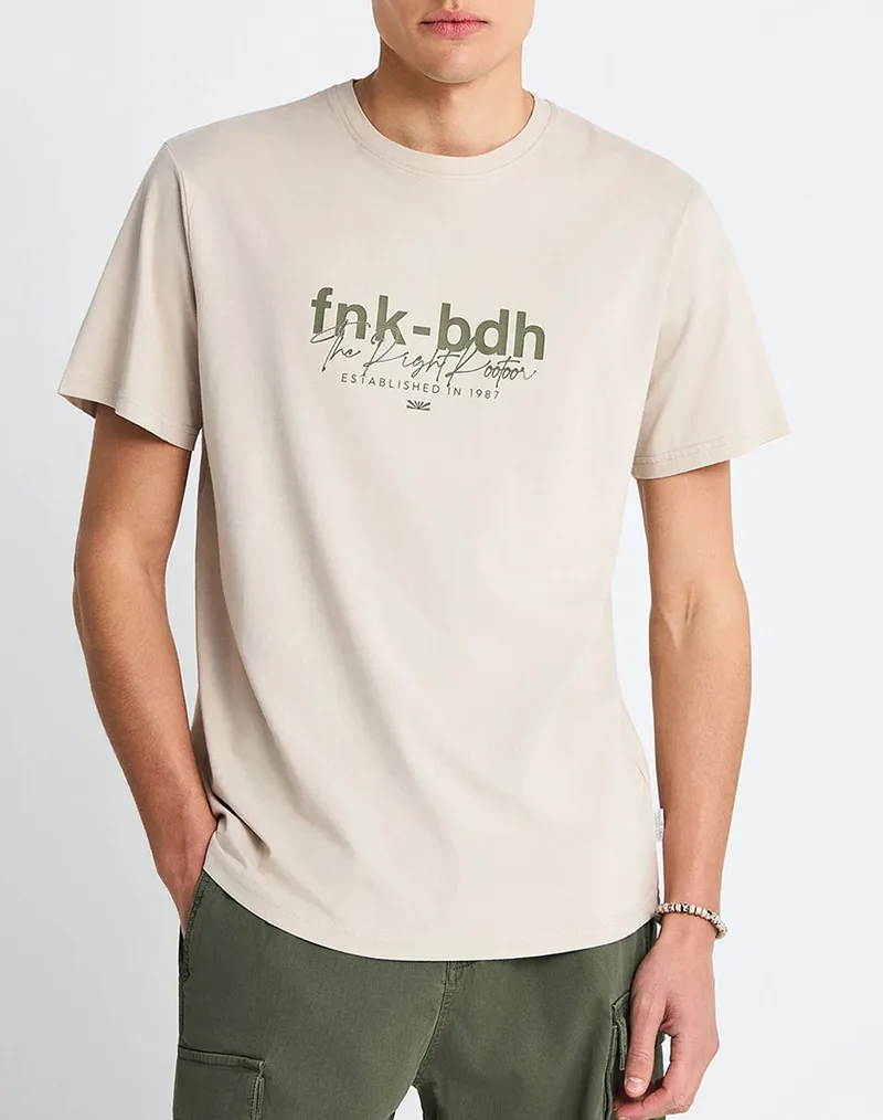 FUNKY BUDDHA T-Shirts FBM013-036-04-Fog Biege