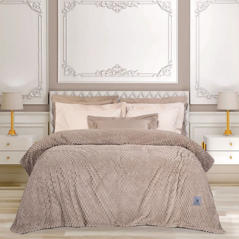 Κουβέρτα Fleece Υπέρδιπλη Greenwich Polo Club 3475 Taupe 220x240