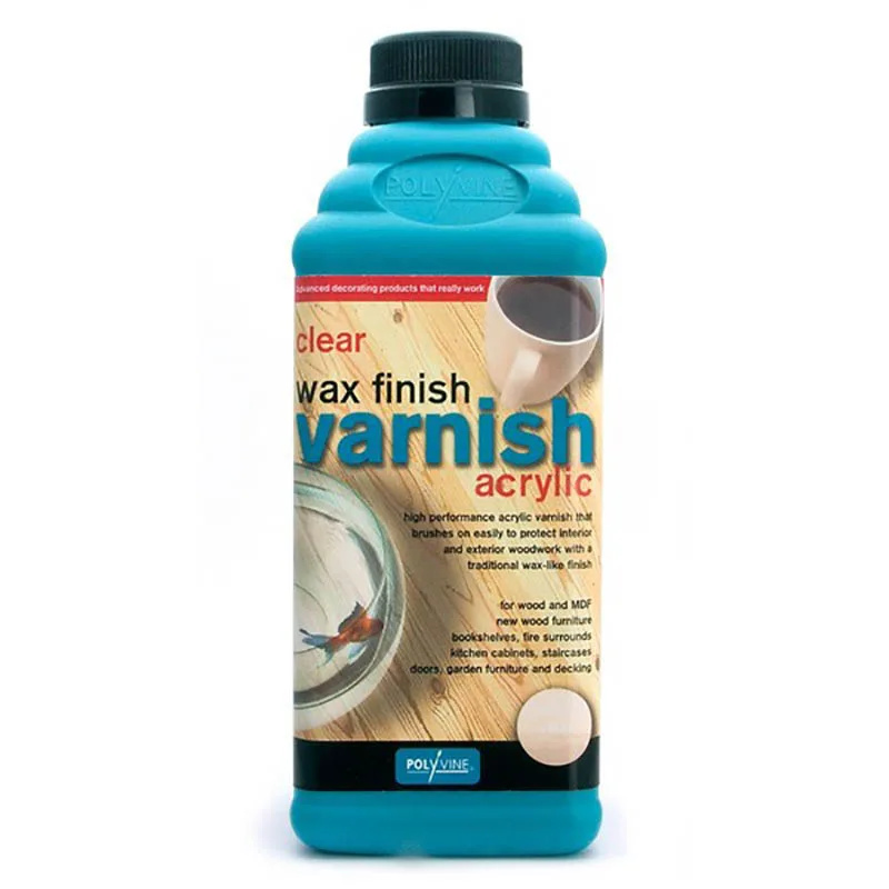 Βερνίκι Νερού Wax Finish Μαύρο 500ml Σατινέ Polyvine