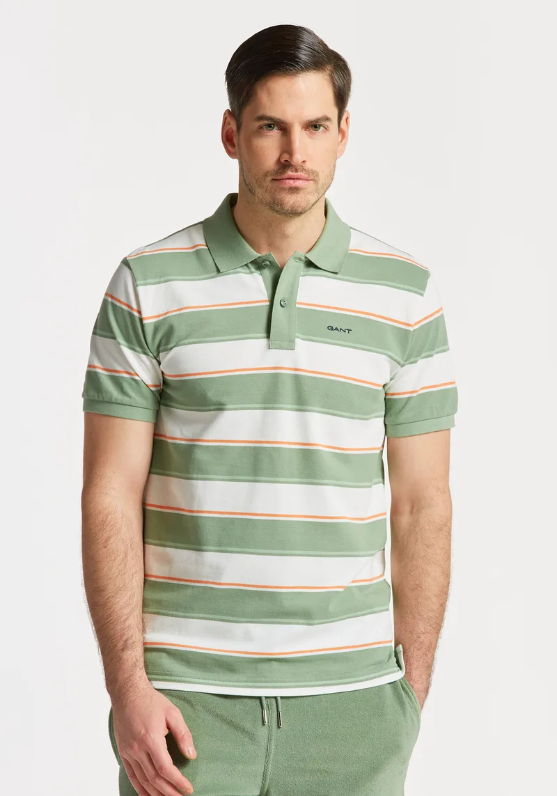 GANT Polo της σειράς Multi Stripe - 2063015 362 Kalamata Green