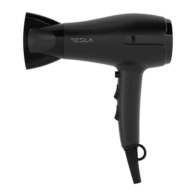 Πιστολάκι Μαλλιών Tesla DRH220B, Πτυσσόμενος, 2000W, 17800 στροφές ανά λεπτό, 2 ταχύτητες, 3 ρυθμίσεις θερμοκρασίας, ιονισμός, Cool shot, Μαύρο