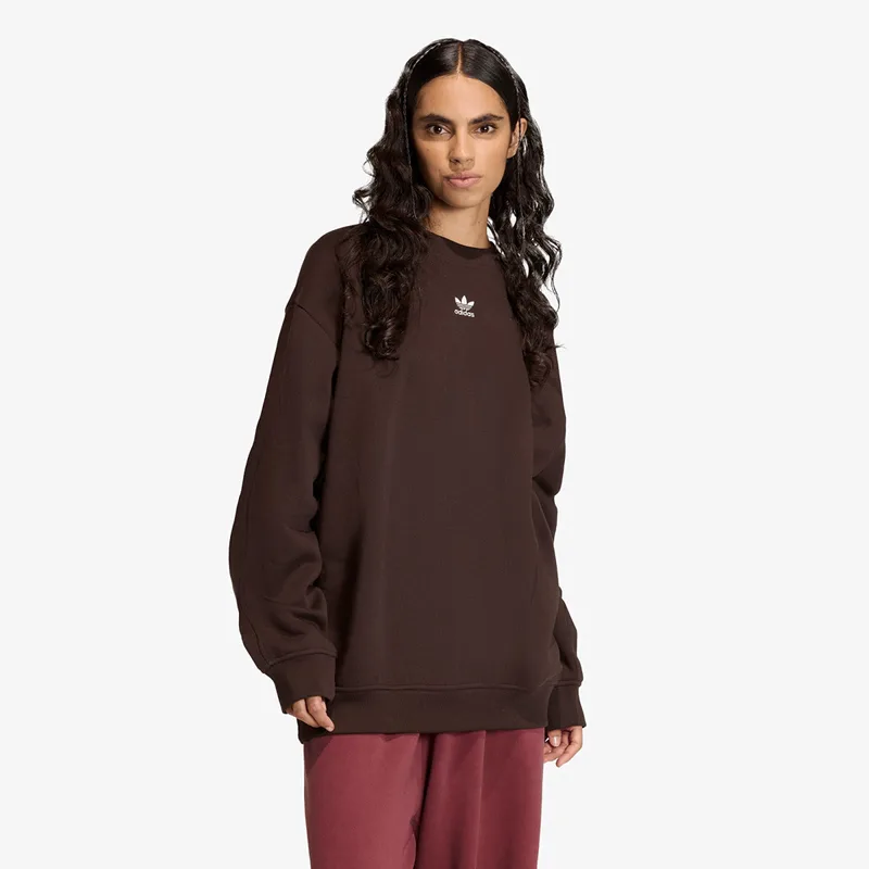 Φούτερ adidas Essentials Fleece Long Oversized Crew Sweatshirt Aurora Coffee S