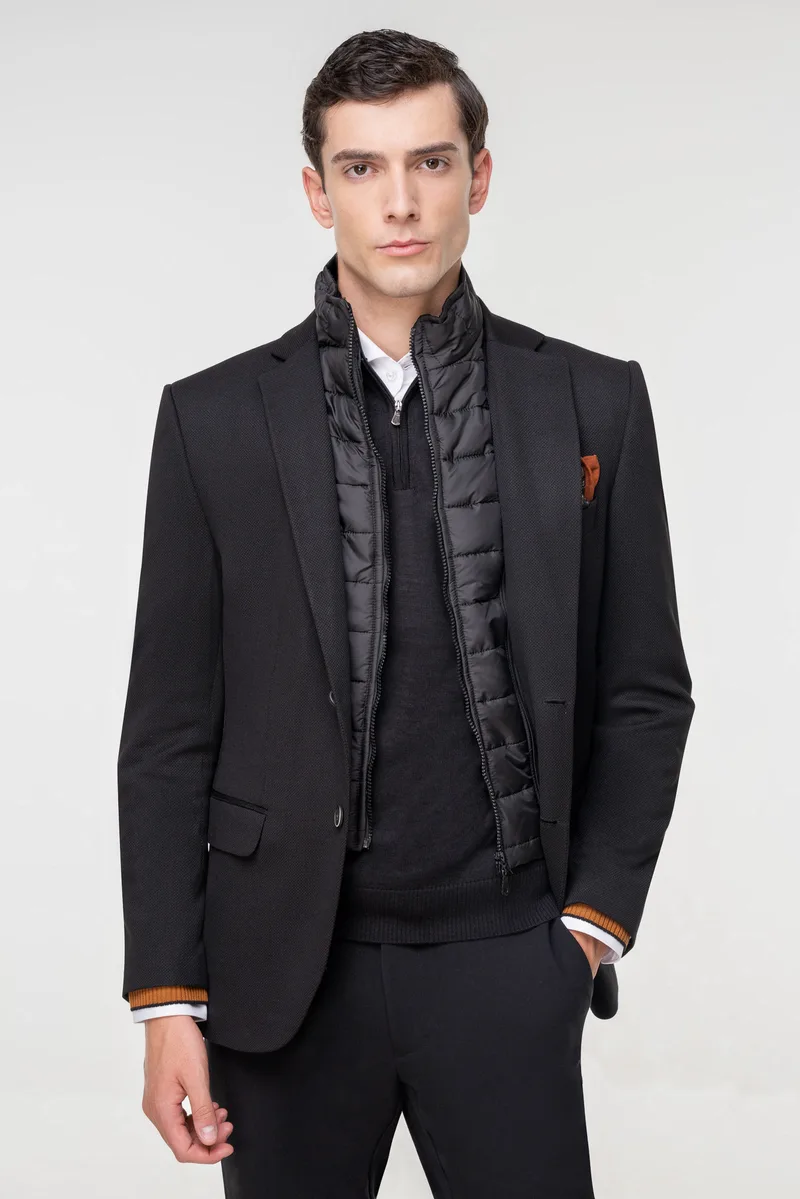 Fragosto Σακάκι της σειράς Zipper - FRB23 8601 3 Black