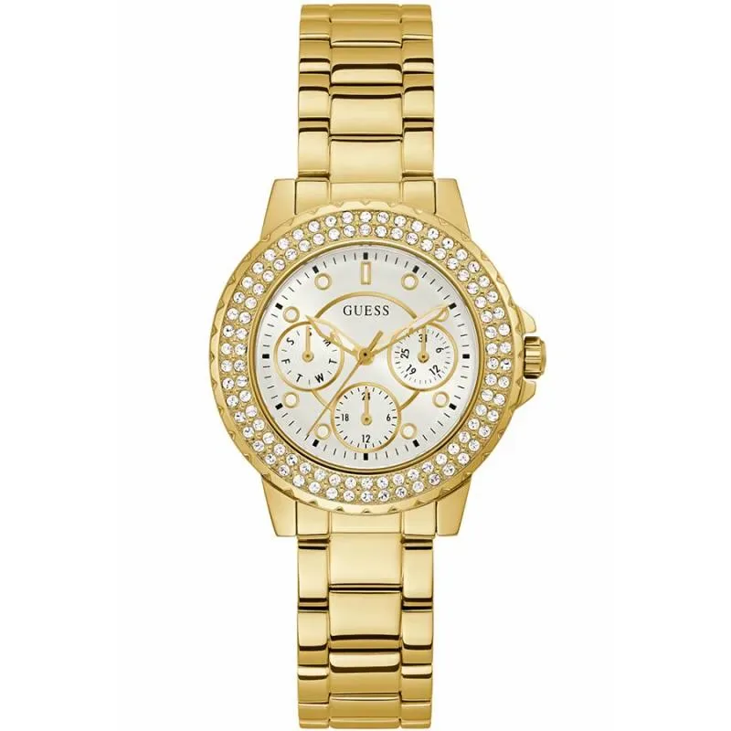 Επίχρυσο ρολόι Guess Crown Jewel Χρυσό Stainless Steel GW0410L2 GW0410L2 Ατσάλι