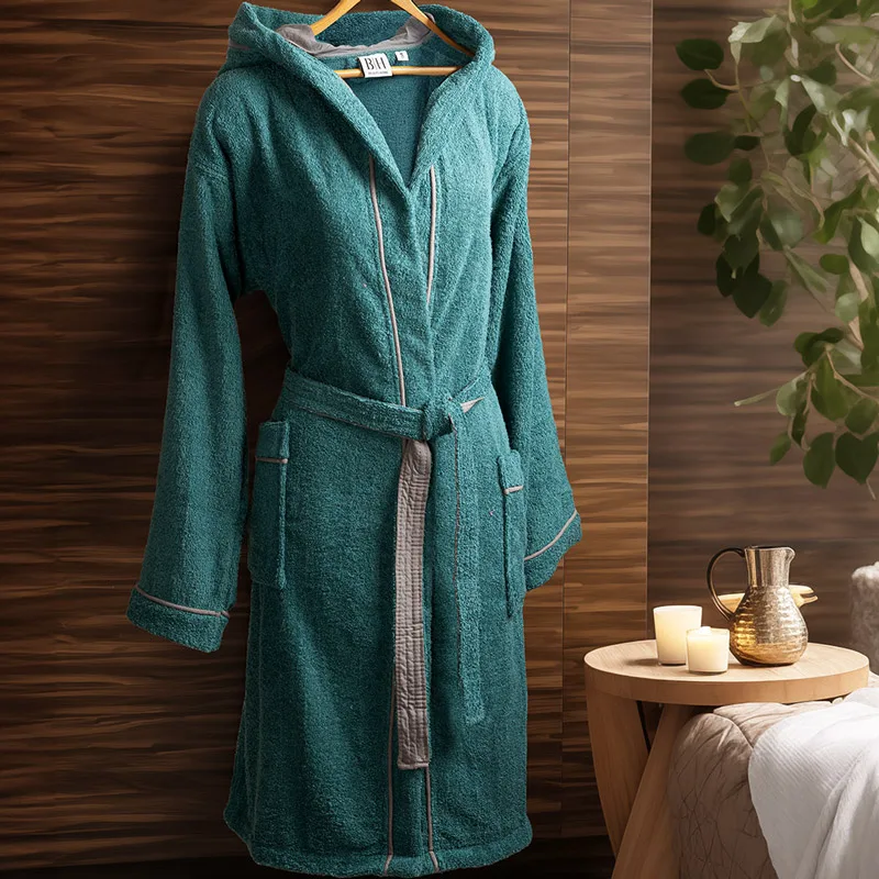 Μπουρνούζι Με Κουκούλα Beauty Home 3427 Petrol - X-LARGE